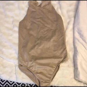 Missguided gold crushed velvet bodysuit NWT Size 4